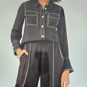 Vince Camuto Women's Black Size 14 Blouse